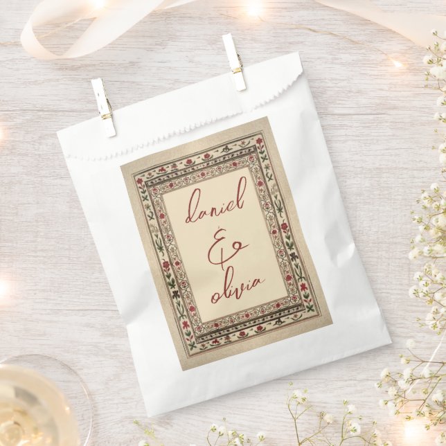 Sacolinha Vintage Frame Ethnic Motif Wedding (Cortado)