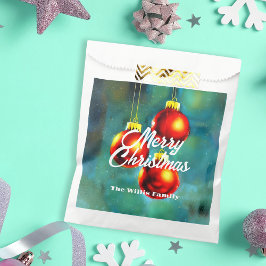 Sacolinha Vintage Impressionista Red Christmas Baubles