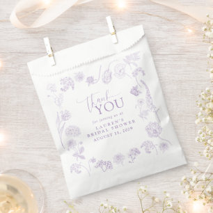 Sacolinha Vintage Lilac Lavanda Floral Obrigado Chá