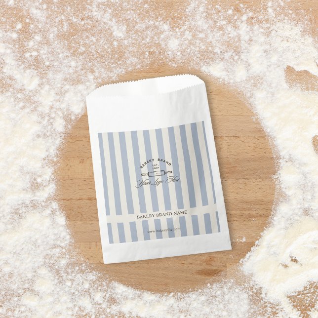 Sacolinha Vintage Logotipo de padaria esmagado azul esmagado (Criador carregado)