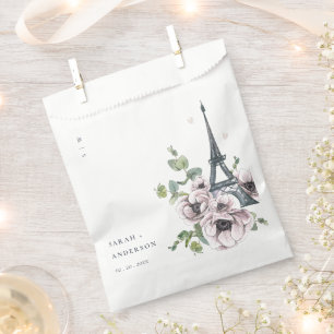 Sacolinha Vintage Watercolor Torre Eiffel Casamento Floral