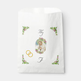Sacolinha Virgin Mary Monogrammed Wedding Bolsas Favoráveis