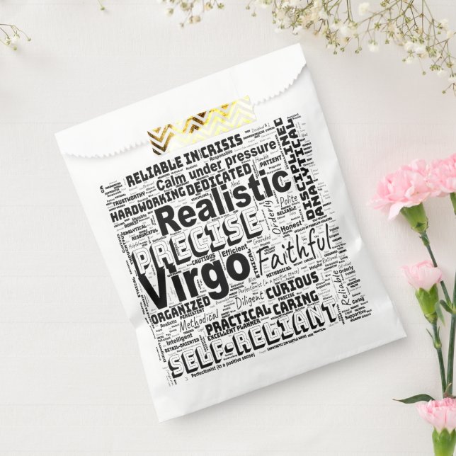 Sacolinha Virgo Zodiac Word Cloud Inspiração (Selado)