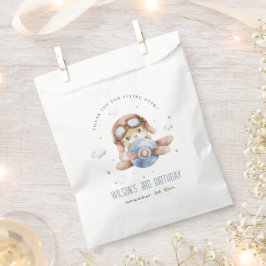 Sacolinha Voo Azul Fresco Sobre Avião Animal Ursinho Anivers