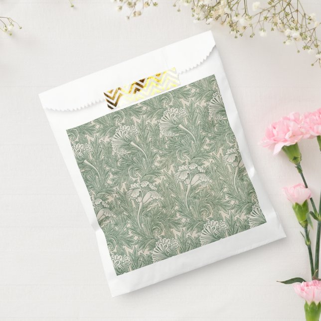 Sacolinha Wallpaper tulip William Morris verde têxtil (Selado)