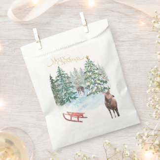 Sacolinha Watercolor Christmas Favor Bag