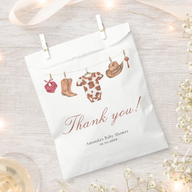 Sacolinha Watercolor cowboy Baby Shower Thank you (Cortado)