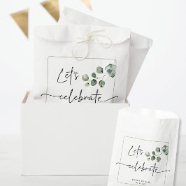 Sacolinha Watercolor eucaluptus Vamos celebrar a data do nom