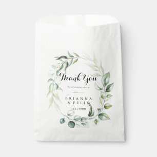 Sacolinha Watercolor Eucalyptus Greenery Obrigado Casamento