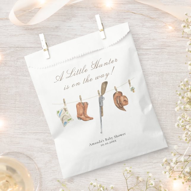 Sacolinha Watercolor Hunter Baby Shower (Cortado)