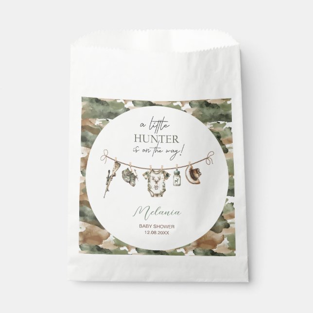 Sacolinha    Watercolor Little Hunter  baby shower (Frente)