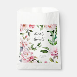 Sacolinha Watercolor Peony Magnolia Pink Weding