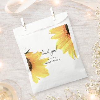 Sacolinha Watercolor Sunflower Wedding