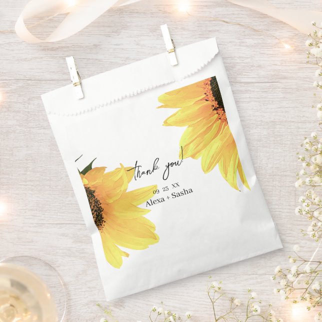 Sacolinha Watercolor Sunflower Wedding (Cortado)