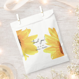 Sacolinha Watercolor Sunflower Wedding