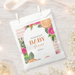 Sacolinha Watercolor Tropical Citrus Chá de panela Favor Bag