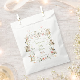 Sacolinha Watercolor Wildflower Woodland Animals Baby Shower