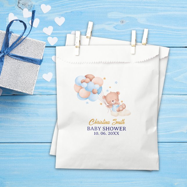 Sacolinha We Can Bearly Wait ,Cute Bear Baby Shower boy (Criador carregado)