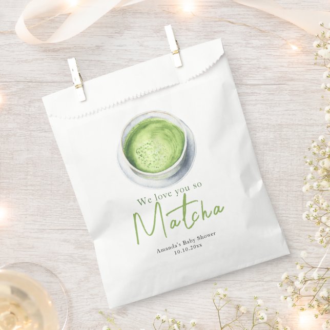 Sacolinha We love you so Matcha Baby Shower (Cortado)