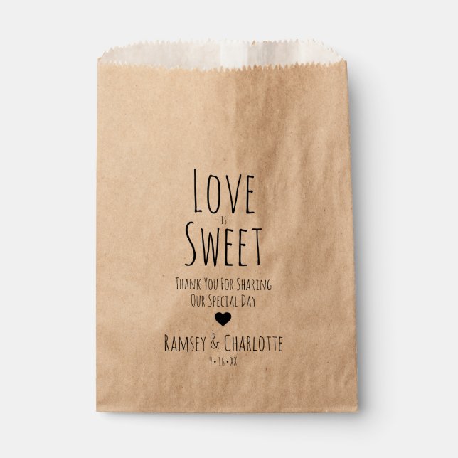 Sacolinha Wedding Favor Bag | O Amor É Doce (Frente)