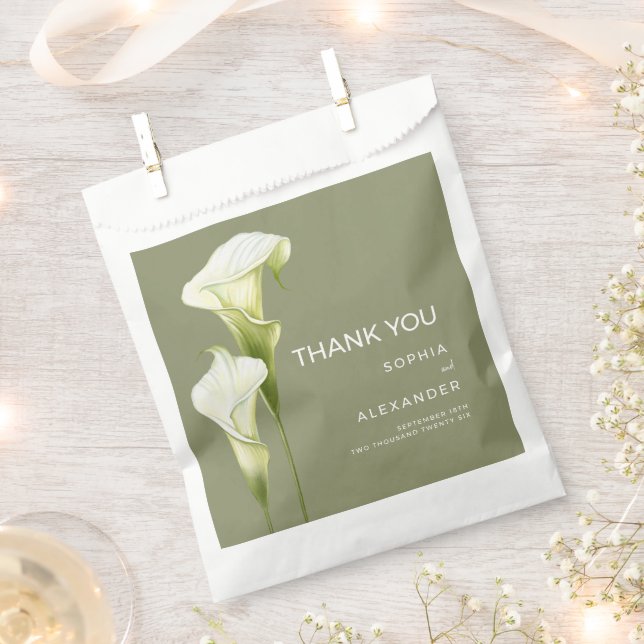 Sacolinha Wedding  Favor Bags "Delicate Calla Lilies" (Cortado)