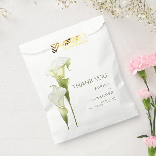 Sacolinha Wedding Favor Bags "Delicate Calla Lilies" (Selado)