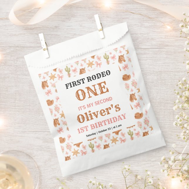 Sacolinha Western Coquette Cowgirl 1st Birthday Cute Pink (Cortado)