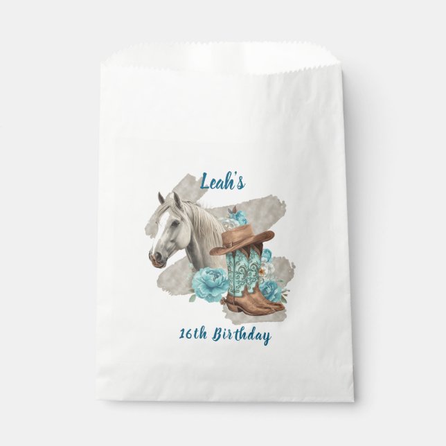 Sacolinha Western Horse Birthday Favor Bag (Frente)