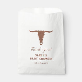 Sacolinha Western Terracotta Longhorn Chá de fraldas Favorec