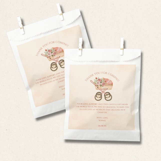 Sacolinha Whimsical Baby Carriage Thank you (Criador carregado)