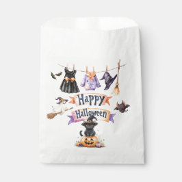 Sacolinha Whimsical Halloween favorece Saco com Bruxa Bonita