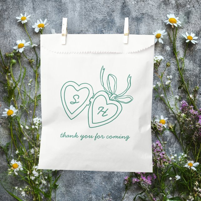 Sacolinha Whimsical Heart Locket Doodle Sketch Modern CUSTOM (Whimsical Heart Locket Doodle Sketch Modern CUSTOM Favor Bag
)