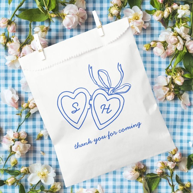 Sacolinha Whimsical Heart Locket Doodle Sketch Modern CUSTOM (Whimsical Heart Locket Doodle Sketch Modern CUSTOM Favor Bag
)
