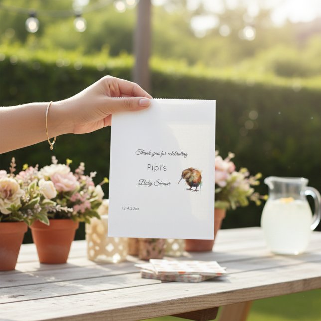 Sacolinha Whimsical Kiwi Bird Baby Shower | Sweet Pipi (Criador carregado)