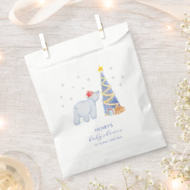 Sacolinha Whimsical Winter Santa Polar Bear Baby Shower 