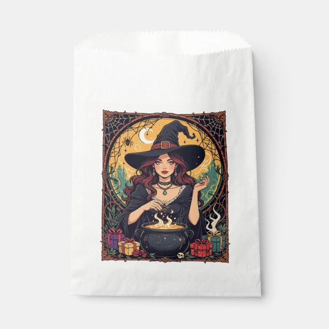 Sacolinha Whimsically Enchanting Witch With Spiders (Frente)