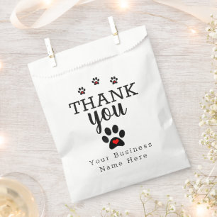 Sacolinha White Dog Paw Personalizado Obrigado