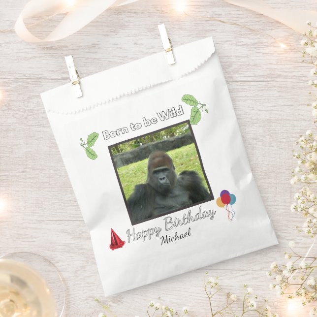 Sacolinha Wild Gorilla Birthday Party Theme (Cortado)