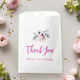 Sacolinha Wild One Girl's First Birthday Obrigado