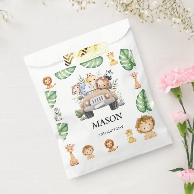 Sacolinha Wild One Jungle Safari Birthday for Boys (Selado)