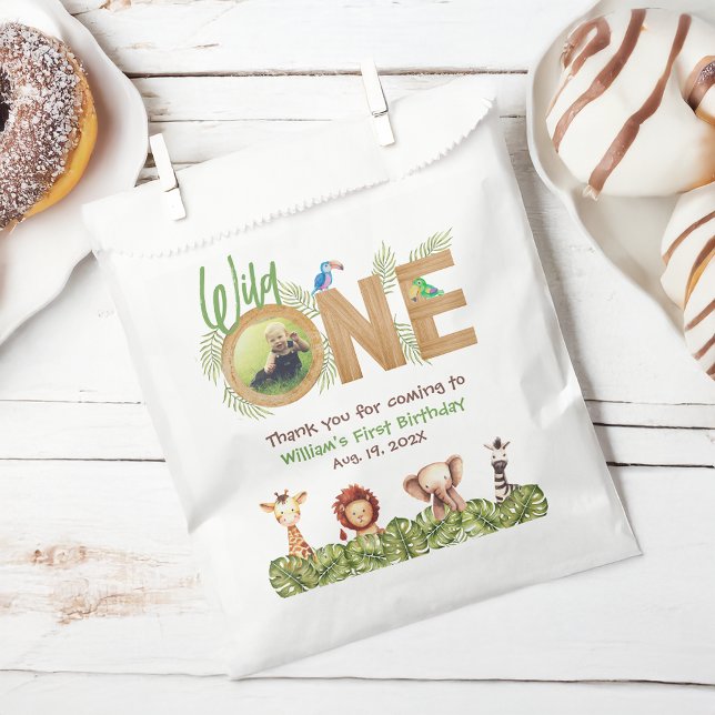 Sacolinha Wild One Safari Primeiro Aniversário Foto De Anima (Criador carregado)