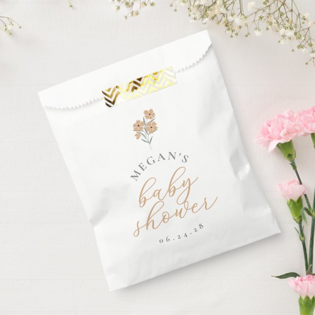 Sacolinha Wildflower Baby Shower Favor Bags - Orange (Selado)