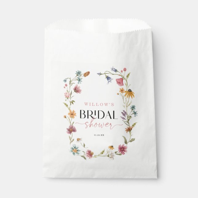 Sacolinha Wildflower Boho Favor do Chá de panela Bag (Frente)