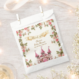 Sacolinha Wildflower Fairytale Castle Baby Shower Thank You
