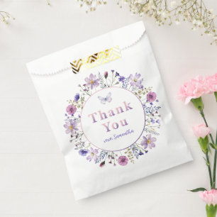 Sacolinha Wildflower Obrigado Favor Bag pela Festa de aniver