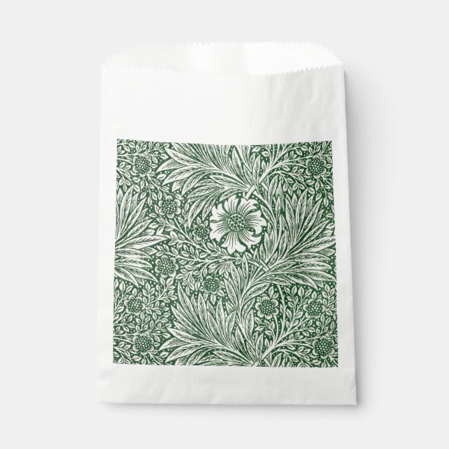 Sacolinha william morris marigold flor verde floral (Frente)
