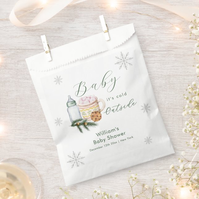 Sacolinha Winter Snowflake S'more Cookie Baby Shower  (Cortado)