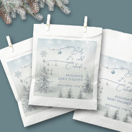 Sacolinha Wonderland de inverno é Chá de fraldas Frio de Gar