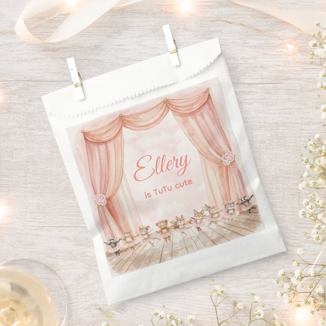 Sacolinha 🦊 🐰 🩰 Woodland Ballerina Partido Favor Bolsas (Cortado)