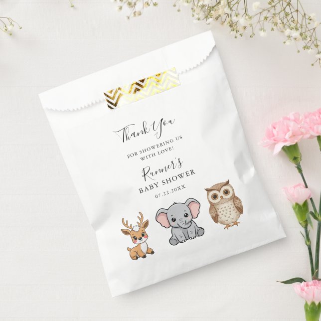 Sacolinha Woodland Forest Animals Baby Shower (Selado)